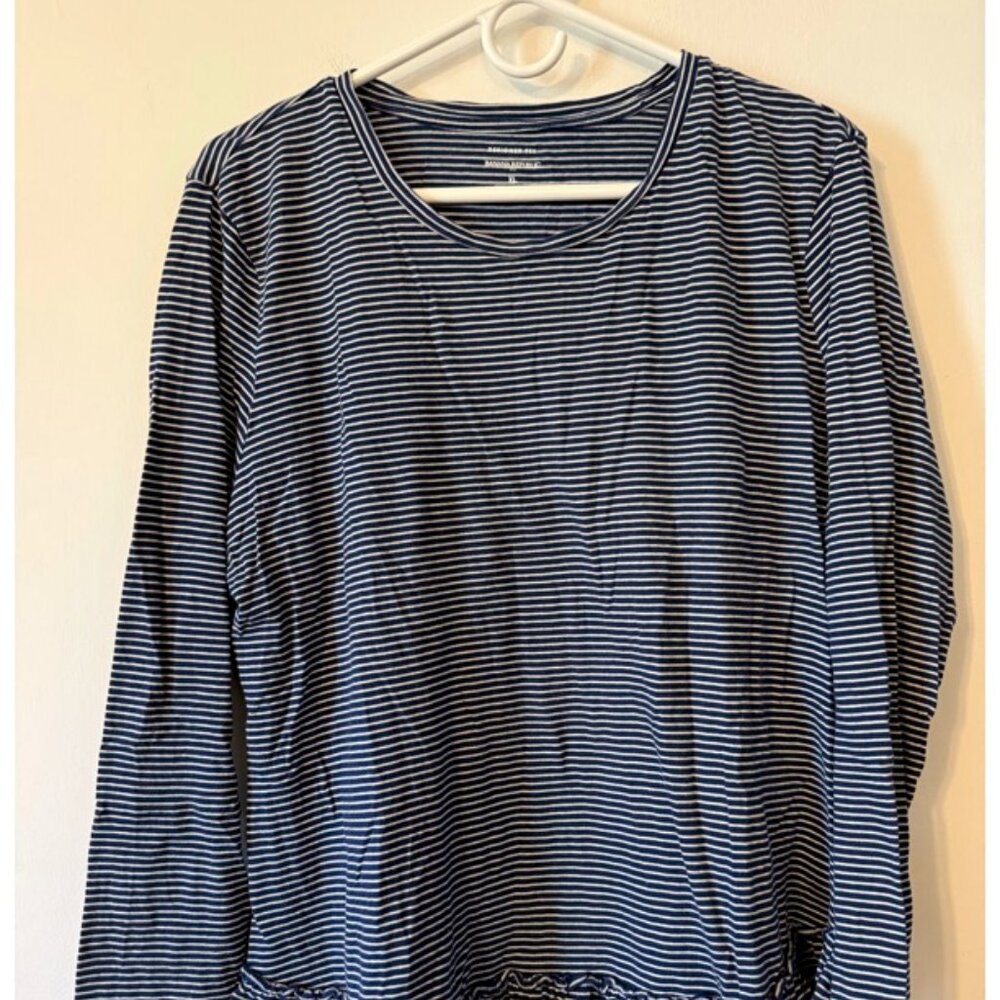 Banana Republic Navy Stripe Shirt | Classic Preppy Staple